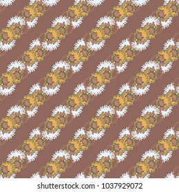 Autumn colored seamless pattern with leaves for texture or background.