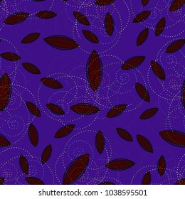Autumn colored seamless pattern with leaves for texture or background.