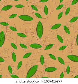 Autumn colored seamless pattern with leaves for texture or background.