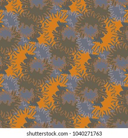 Autumn colored seamless pattern with leaves for texture or background.