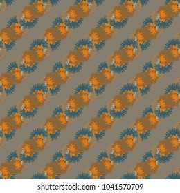 Autumn colored seamless pattern with leaves for texture or background.