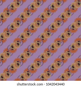 Autumn colored seamless pattern with leaves for texture or background.