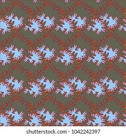 Autumn colored seamless pattern with leaves for texture or background.