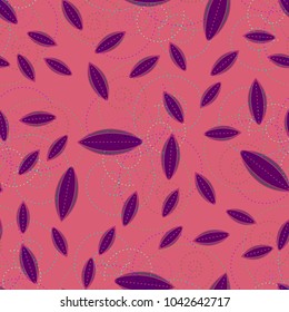 Autumn colored seamless pattern with leaves for texture or background.