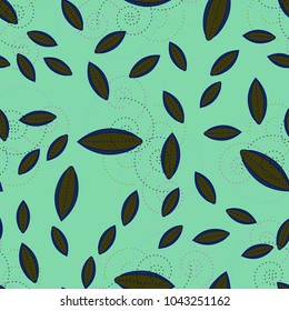 Autumn colored seamless pattern with leaves for texture or background.