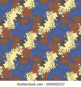 Autumn colored seamless pattern with leaves for texture or background.