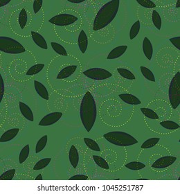 Autumn colored seamless pattern with leaves for texture or background.