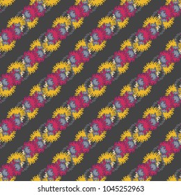 Autumn colored seamless pattern with leaves for texture or background.