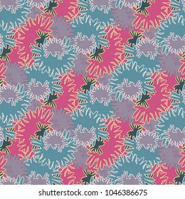 Autumn colored seamless pattern with leaves for texture or background.