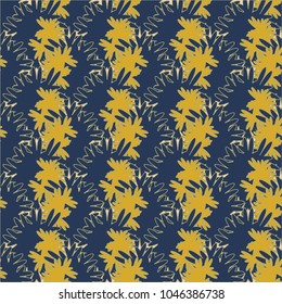 Autumn colored seamless pattern with leaves for texture or background.