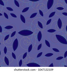 Autumn colored seamless pattern with leaves for texture or background.