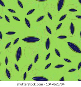 Autumn colored seamless pattern with leaves for texture or background.