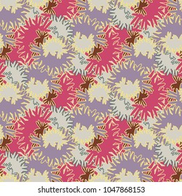 Autumn colored seamless pattern with leaves for texture or background.