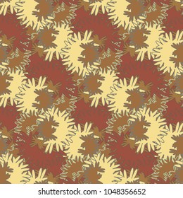 Autumn colored seamless pattern with leaves for texture or background.