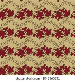 Autumn colored seamless pattern with leaves for texture or background.