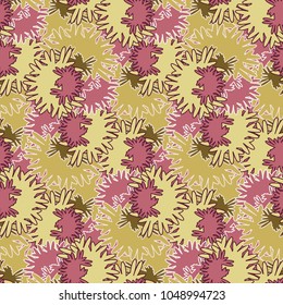 Autumn colored seamless pattern with leaves for texture or background.