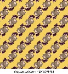 Autumn colored seamless pattern with leaves for texture or background.