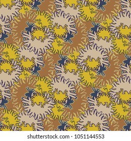 Autumn colored seamless pattern with leaves for texture or background.