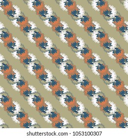Autumn colored seamless pattern with leaves for texture or background.