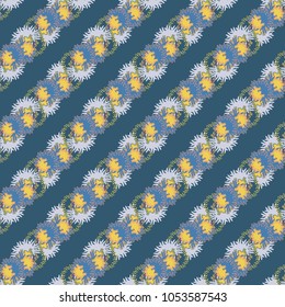 Autumn colored seamless pattern with leaves for texture or background.