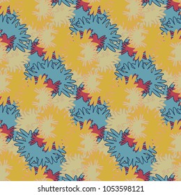 Autumn colored seamless pattern with leaves for texture or background.