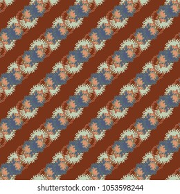 Autumn colored seamless pattern with leaves for texture or background.