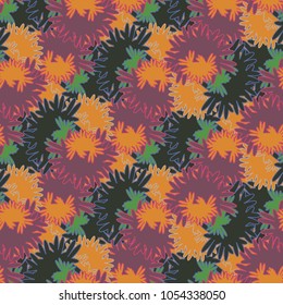 Autumn colored seamless pattern with leaves for texture or background.