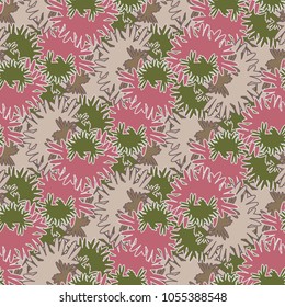 Autumn colored seamless pattern with leaves for texture or background.