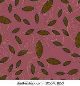 Autumn colored seamless pattern with leaves for texture or background.