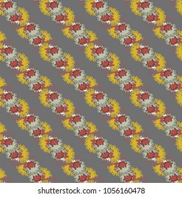 Autumn colored seamless pattern with leaves for texture or background.