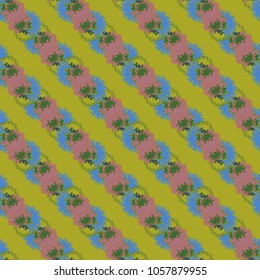 Autumn colored seamless pattern with leaves for texture or background.