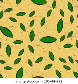 Autumn colored seamless pattern with leaves for texture or background.