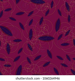 Autumn colored seamless pattern with leaves for texture or background.