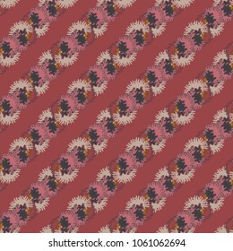 Autumn colored seamless pattern with leaves for texture or background.