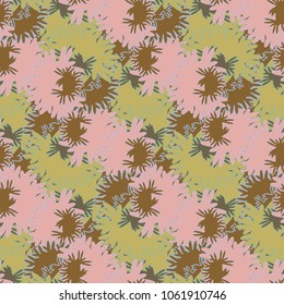 Autumn colored seamless pattern with leaves for texture or background.