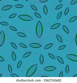 Autumn colored seamless pattern with leaves for texture or background.
