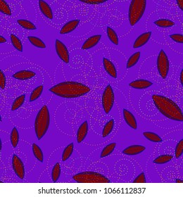Autumn colored seamless pattern with leaves for texture or background.