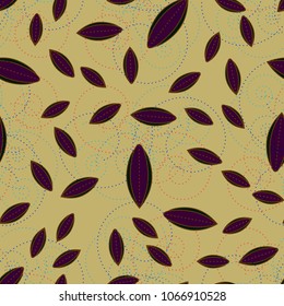 Autumn colored seamless pattern with leaves for texture or background.