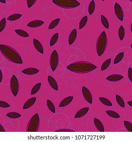 Autumn colored seamless pattern with leaves for texture or background.
