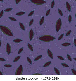Autumn colored seamless pattern with leaves for texture or background.