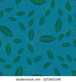 Autumn colored seamless pattern with leaves for texture or background.