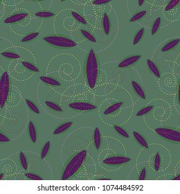 Autumn colored seamless pattern with leaves for texture or background.