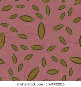 Autumn colored seamless pattern with leaves for texture or background.