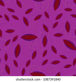 Autumn colored seamless pattern with leaves for texture or background.