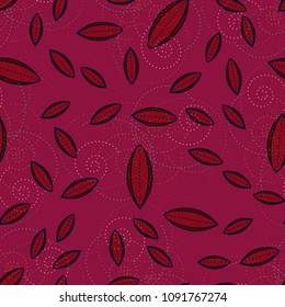 Autumn colored seamless pattern with leaves for texture or background.