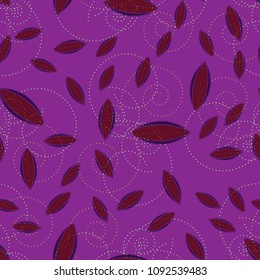 Autumn colored seamless pattern with leaves for texture or background.