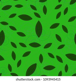 Autumn colored seamless pattern with leaves for texture or background.