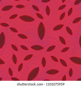 Autumn colored seamless pattern with leaves for texture or background.