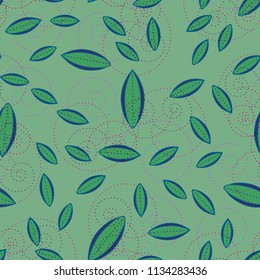 Autumn colored seamless pattern with leaves for texture or background.