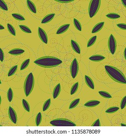 Autumn colored seamless pattern with leaves for texture or background.